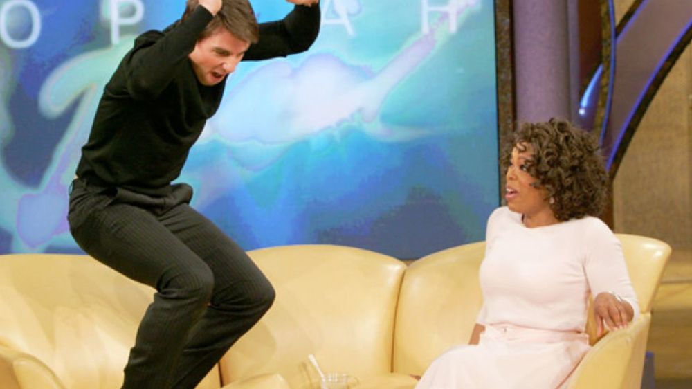 Tom Cruise Jumps on Oprah's Couch