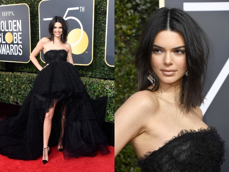 Kendall Jenner in Giambattista Valli Couture (2018 Golden Globes) 