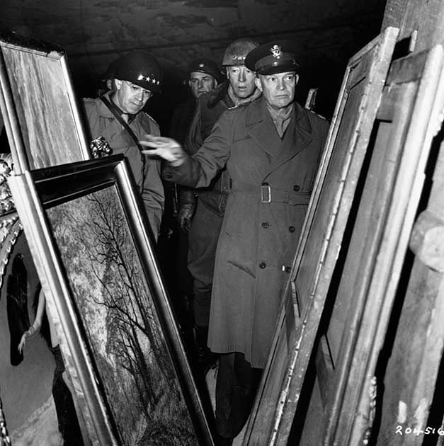 General Eisenhower, Patton Examine Stolen Artwork in a Nazi Mine (1945)